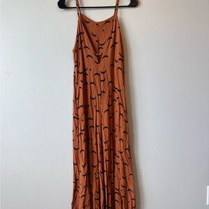 Ava Sky Moon and Stars Orange and Black Jumpsuit